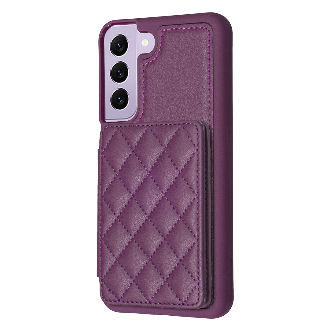 BF25 For Samsung Galaxy S21 FE 5G Anti-drop Leather Coated TPU Cover Phone Case with Card Holder Kickstand BF25 For Samsung Galaxy S21 FE 5G Anti-drop Leather Coated TPU Cover Phone Case with Card Holder Kickstand
